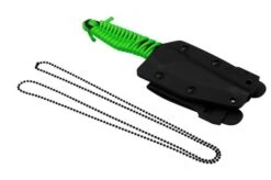 ANV Knives P100 Sleipner Cerakote, Neon Green Paracord, P100-043, Black Kydex Sheath, Neck Knife -Knife Hub Shop ANVP100 043 06 anv