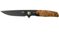 Bestech Ascot G10 & Carbon Fibre With Root Wood BG19D Black Pocket Knife