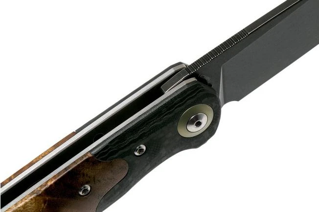 Bestech Ascot G10 & Carbon Fibre With Root Wood BG19D Black Pocket Knife 8 Bestech Ascot G10 & Carbon Fibre With Root Wood BG19D Black Pocket Knife - Image 6