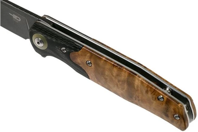 Bestech Ascot G10 & Carbon Fibre With Root Wood BG19D Black Pocket Knife 9 Bestech Ascot G10 & Carbon Fibre With Root Wood BG19D Black Pocket Knife - Image 7