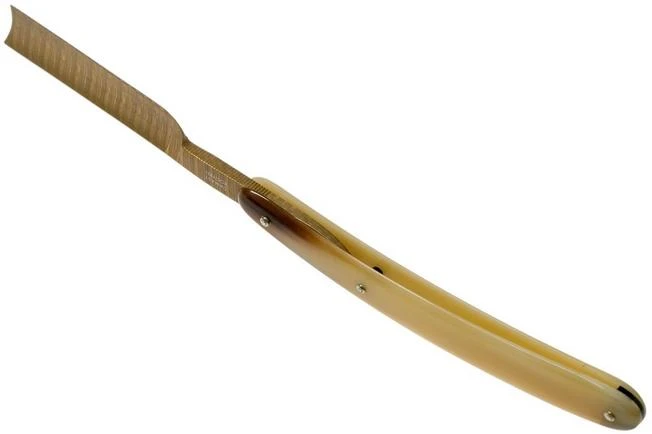 Böker Manufaktur Damascus Horn Straight Razor 140524DAM 6 Böker Manufaktur Damascus Horn Straight Razor 140524DAM - Image 4