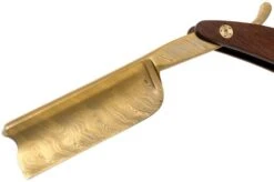 Böker Manufaktur Master Cutter Damascus Gold, Desert Ironwood 140801DAM Straight Razor 10 Böker Manufaktur Master Cutter Damascus Gold, Desert Ironwood 140801DAM Straight Razor -Knife Hub Shop BO140801DAM 03 boker