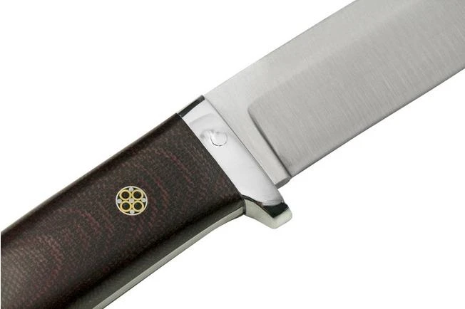 Bark River Classic Drop Point Hunter CPM S45VN Burgundy Canvas Micarta Mosaic Pins, Fixed Knife 7 Bark River Classic Drop Point Hunter CPM S45VN Burgundy Canvas Micarta Mosaic Pins, Fixed Knife - Image 5