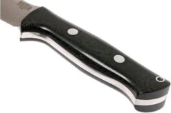 Bark River Bravo 1 A2, Black Canvas Micarta, Brown Sheath -Knife Hub Shop BRK07 111BRKC 04 bark river brk07 111brkc 04