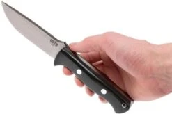 Bark River Bravo 1 A2, Black Canvas Micarta, Brown Sheath -Knife Hub Shop BRK07 111BRKC 06 bark river brk07 111brkc 06