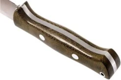 Bark River Bravo 1 A2 Rampless, Green Canvas Micarta, Brown Sheath -Knife Hub Shop BRK07 111GNC RS 04 bark river brk07 111gnc rs 04