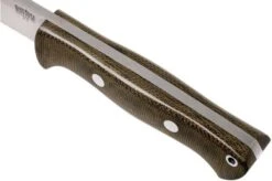 Bark River Bravo 1 A2 Rampless, Green Canvas Micarta, Brown Sheath -Knife Hub Shop BRK07 111GNC RS 05 bark river brk07 111gnc rs 05