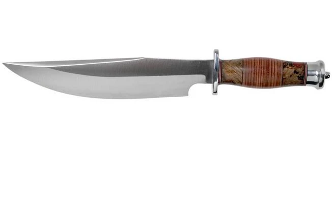 Bark River Highwayman III A2 Stacked Leather, Black Gold Maple Bowie Knife 3 Bark River Highwayman III A2 Stacked Leather, Black Gold Maple Bowie Knife