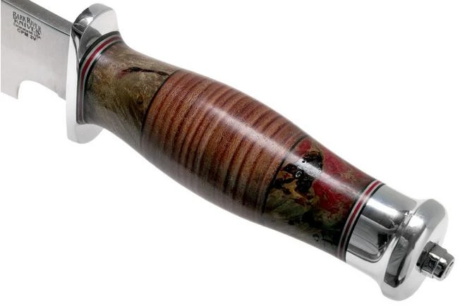 Bark River Highwayman III A2 Stacked Leather, Black Gold Maple Bowie Knife 7 Bark River Highwayman III A2 Stacked Leather, Black Gold Maple Bowie Knife - Image 5