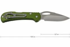 Buck 726 Mini Spitfire 0726 GYS-B Plain Edge, Green