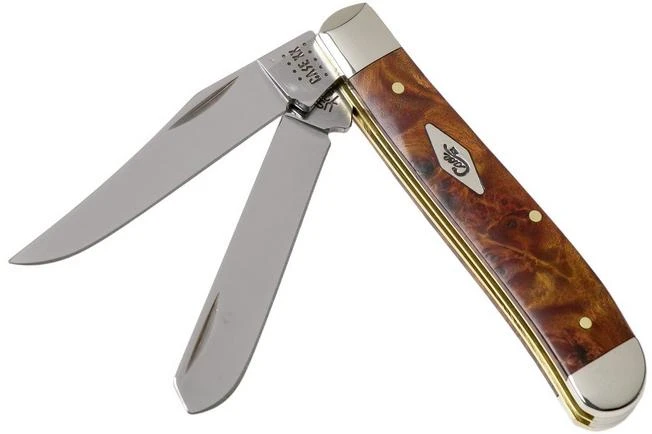 Case Mini Trapper Autumn Maple Burl Wood, 11545, 7207 SS Pocket Knife 3 Case Mini Trapper Autumn Maple Burl Wood, 11545, 7207 SS Pocket Knife