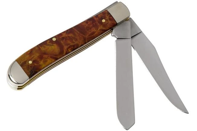 Case Mini Trapper Autumn Maple Burl Wood, 11545, 7207 SS Pocket Knife 4 Case Mini Trapper Autumn Maple Burl Wood, 11545, 7207 SS Pocket Knife - Image 2