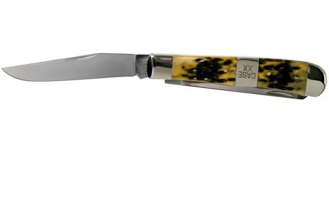 Case Trapper, Tang Stamp Series, Peach Seed Jig, Olive Green Bone 21511, 6254 SS Pocket Knife 5 Case Trapper, Tang Stamp Series, Peach Seed Jig, Olive Green Bone 21511, 6254 SS Pocket Knife - Image 3