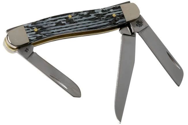 Case Medium Stockman White & Black Carbon Fibre-G10 Weave Smooth, 38923, 10318 SS Pocket Knife 4 Case Medium Stockman White & Black Carbon Fibre-G10 Weave Smooth, 38923, 10318 SS Pocket Knife - Image 2