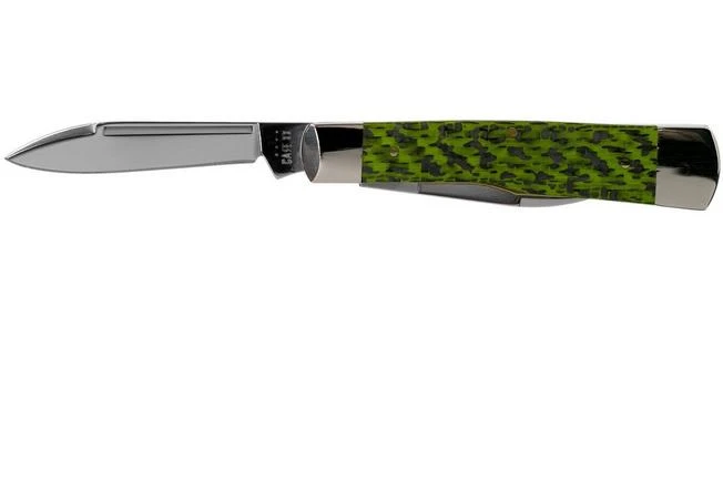 Case Gunstock Green & Black Carbon Fibre-G10 Weave Smooth, 50715, 102130 SS Pocket Knife 5 Case Gunstock Green & Black Carbon Fibre-G10 Weave Smooth, 50715, 102130 SS Pocket Knife - Image 3