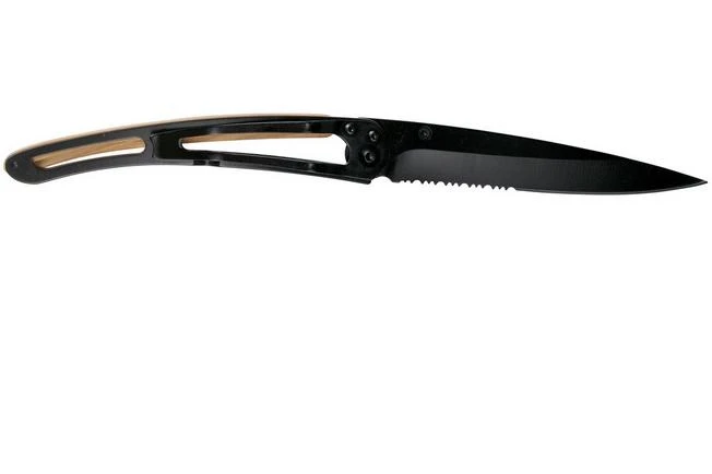 Deejo Wood Black Serrated, 37g, Olive Wood, 1GB000501, Pocket Knife 4 Deejo Wood Black Serrated, 37g, Olive Wood, 1GB000501, Pocket Knife - Image 2