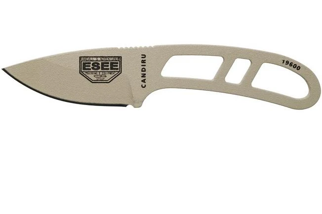 ESEE Candiru Desert Tan CAN-DT Neck Knife With Black Sheath + Belt Clip 3 ESEE Candiru Desert Tan CAN-DT Neck Knife With Black Sheath + Belt Clip