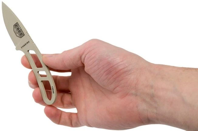 ESEE Candiru Desert Tan CAN-DT Neck Knife With Black Sheath + Belt Clip 7 ESEE Candiru Desert Tan CAN-DT Neck Knife With Black Sheath + Belt Clip - Image 5