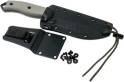 ESEE Model 5 Black Blade, Desert Tan Handle 5P-BK With Kydex Sheath + Belt Clip -Knife Hub Shop EE ESEE 5P BK 07 esee knives v2018