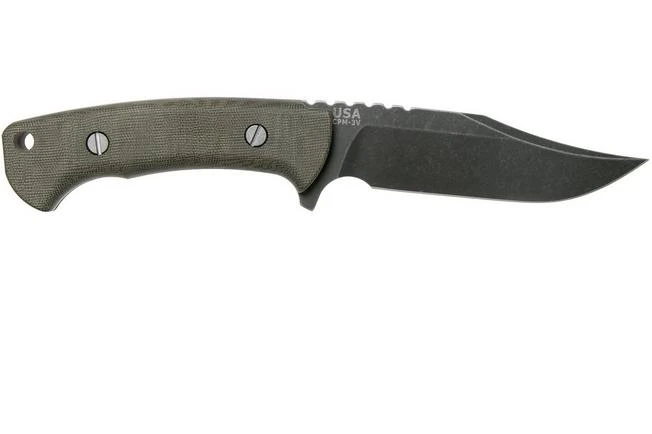 Rick Hinderer Ranch Bowie Green Canvas Micarta, Battle Black, Bowie Knife 4 Rick Hinderer Ranch Bowie Green Canvas Micarta, Battle Black, Bowie Knife - Image 2