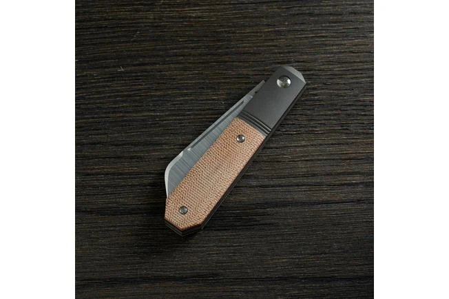 Jack Wolf Midnight Jack, Natural Canvas Micarta MIDNI-01-NAT Slipjoint Pocket Knife 4 Jack Wolf Midnight Jack, Natural Canvas Micarta MIDNI-01-NAT Slipjoint Pocket Knife - Image 2