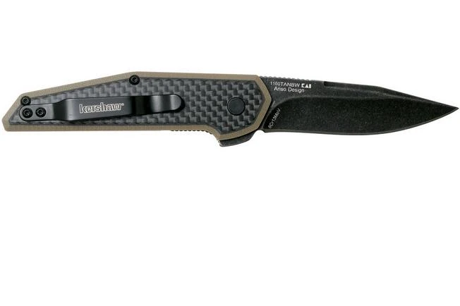 Kershaw Fraxion 1160TANBW Pocket Knife Tan Blackwash, Jens Anso Design 4 Kershaw Fraxion 1160TANBW Pocket Knife Tan Blackwash, Jens Anso Design - Image 2