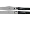 Forge De Laguiole T22MINTCNOI Black Micarta Polished 2-piece Steak Knife Set -Knife Hub Shop LAT22MINTCNOI 01 forge de laguiole