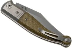 LionSteel Gitano Green Canvas Micarta GT01 CVG Pocket Knife, Gudy Van Poppel Design -Knife Hub Shop LI GT01 CVG 04 lionsteel