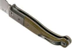 LionSteel Gitano Green Canvas Micarta GT01 CVG Pocket Knife, Gudy Van Poppel Design -Knife Hub Shop LI GT01 CVG 05 lionsteel