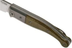LionSteel Gitano Green Canvas Micarta GT01 CVG Pocket Knife, Gudy Van Poppel Design -Knife Hub Shop LI GT01 CVG 07 lionsteel