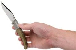 LionSteel Gitano Green Canvas Micarta GT01 CVG Pocket Knife, Gudy Van Poppel Design -Knife Hub Shop LI GT01 CVG 08 lionsteel