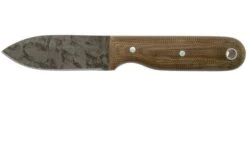 LT Wright Bushbaby HC, 1075, Matte Green Micarta, Leather Sheath, Bushcraft Knife
