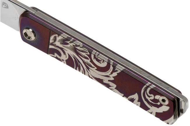 Medford Gentleman Jack S35VN, Tumbled Blade, Violet Filigree Handle, Silver Hardware Pocket Knife 9 Medford Gentleman Jack S35VN, Tumbled Blade, Violet Filigree Handle, Silver Hardware Pocket Knife - Image 7