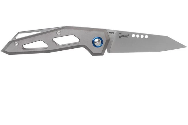 MKM Edge EG-T Sandblasted Titanium Pocket Knife, Graciut Design 4 MKM Edge EG-T Sandblasted Titanium Pocket Knife, Graciut Design - Image 2