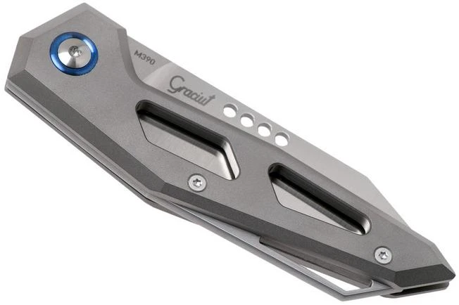 MKM Edge EG-T Sandblasted Titanium Pocket Knife, Graciut Design 6 MKM Edge EG-T Sandblasted Titanium Pocket Knife, Graciut Design - Image 4