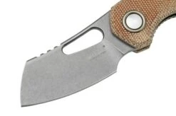 MKM Isonzo FX03M-2NC Cleaver M390, Natural Canvas Micarta Pocket Knife, Jesper Voxnaes Design -Knife Hub Shop MMK FX03M 2NC 03 mkm