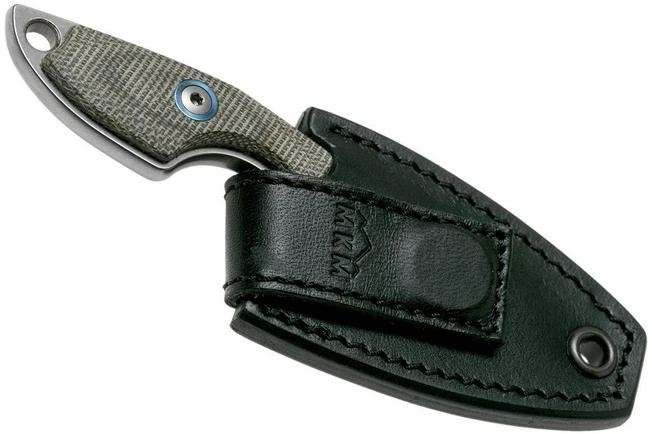 MKM Mikro 2 Wharncliffe, Stonewashed Green Canvas Micarta Neck Knife, Jesper Voxnaes Design 7 MKM Mikro 2 Wharncliffe, Stonewashed Green Canvas Micarta Neck Knife, Jesper Voxnaes Design - Image 5