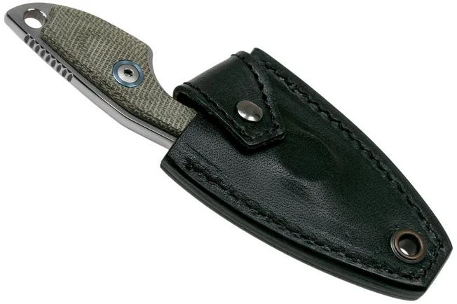 MKM Mikro 2 Wharncliffe, Stonewashed Green Canvas Micarta Neck Knife, Jesper Voxnaes Design 8 MKM Mikro 2 Wharncliffe, Stonewashed Green Canvas Micarta Neck Knife, Jesper Voxnaes Design - Image 6