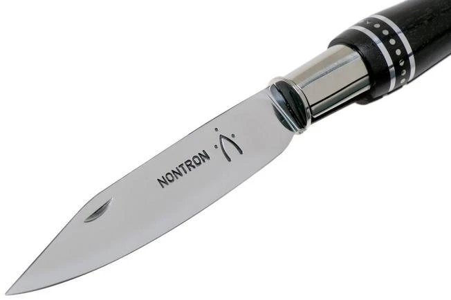 Nontron No. 25 Nickel Silver Turning Ferrule, Marquetry Ebony Aluminium, Double Ferrule NN25DVEBALU Pocket Knife 5 Nontron No. 25 Nickel Silver Turning Ferrule, Marquetry Ebony Aluminium, Double Ferrule NN25DVEBALU Pocket Knife - Image 3