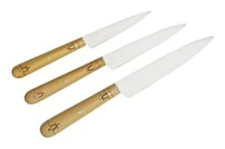 Nontron Traditional Set Of 3 Kitchen Knives, T3OFRBU 3-piece Knife Set -Knife Hub Shop NNT3OFRBU 03 nontron