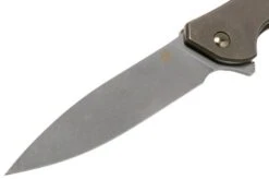 Olamic Rainmaker Droppoint, Kinetic Earth Brown, Gold, Pocket Knife -Knife Hub Shop OCRM HP 05 03 olamic