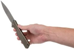 Olamic Rainmaker Droppoint, Kinetic Earth Brown, Gold, Pocket Knife -Knife Hub Shop OCRM HP 05 08 olamic