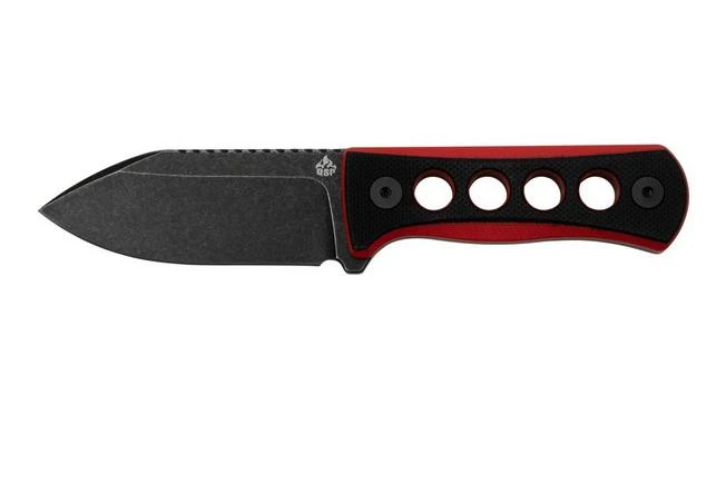 QSP Knife Canary QS141-B2 Blackwashed, Black Red G10, Neck Knife 3 QSP Knife Canary QS141-B2 Blackwashed, Black Red G10, Neck Knife