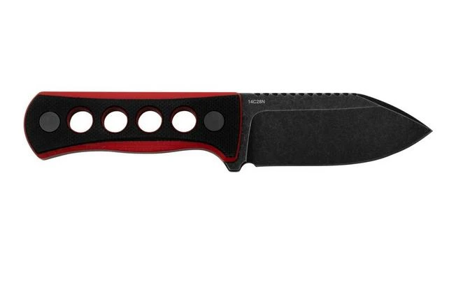 QSP Knife Canary QS141-B2 Blackwashed, Black Red G10, Neck Knife 4 QSP Knife Canary QS141-B2 Blackwashed, Black Red G10, Neck Knife - Image 2