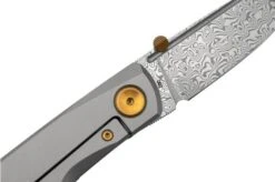 Real Steel Luna Boost Premium, Damascus, Brown Micarta Knivesandtools Exclusive Pocket Knife -Knife Hub Shop RL7078 05 realsteel
