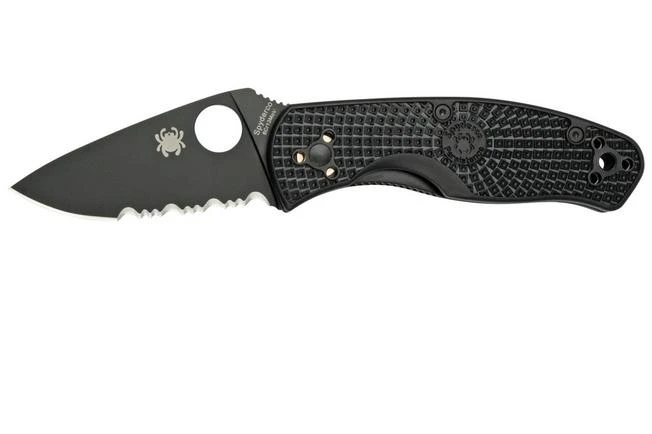 Spyderco Persistence Lightweight Black C136PSBBK FRN Partially Serrated Pocket Knife 3 Spyderco Persistence Lightweight Black C136PSBBK FRN Partially Serrated Pocket Knife