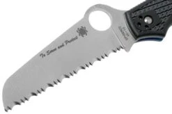 Spyderco Rescue 3 Thin Blue Line C14FSBKBL3 Serrated Rescue Knife -Knife Hub Shop SPC14FSBKBL3 03 spyderco
