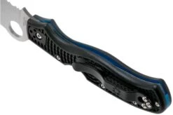 Spyderco Rescue 3 Thin Blue Line C14FSBKBL3 Serrated Rescue Knife -Knife Hub Shop SPC14FSBKBL3 05 spyderco