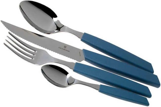 Victorinox Swiss Modern 6.9096.12W2.24, 24-piece Cutlery Set With Steak Knife, Blue 3 Victorinox Swiss Modern 6.9096.12W2.24, 24-piece Cutlery Set With Steak Knife, Blue