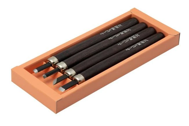 Yoshiharu H-4 Japanese Wood Carving Knives, Set Of 4 4 Yoshiharu H-4 Japanese Wood Carving Knives, Set Of 4 - Image 2
